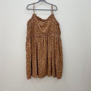 Maurices Polkadot Smocked Midi Cami Sleeveless Tank Dress Womens size 3X NEW